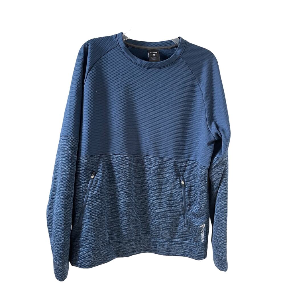 Reebok Blue Speedwick Crewneck Long Sleeve Pullover Top Mens size M